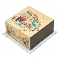 Коробка для торта 210х210х100 мм, Город