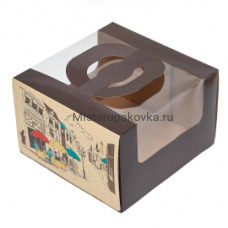 Коробка для торта 250х250х160 мм, Город 