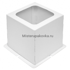 Коробка 250х250х250 мм (внутренний размер 240х240х220), белая с окном, МГК