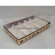 Коробка под пирожные 220х135х70 мм, с разделителями