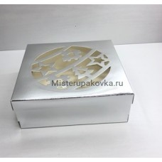 Коробка 200х200х70 мм,  НГ серебро