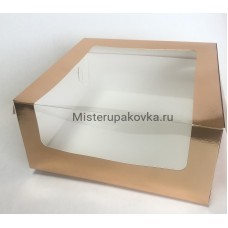 Коробка для торта 235х235х110 мм, золото
