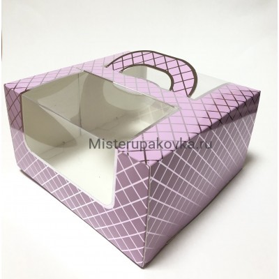 Коробка для торта 230х220х120, розовая