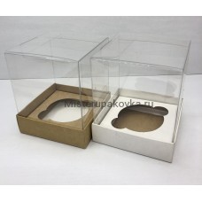 Коробка комбинированная 100х100х120 Крафт/Белый