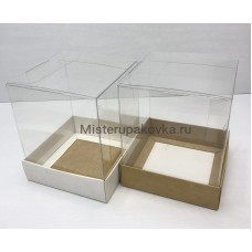 Коробка 100х100х120 мм Крафт/Белый (без вложения)УЦЕНКА