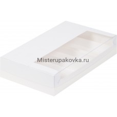 Коробка для пирожных 250х150х50 мм, с разделителями, белая