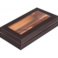 Коробка под макарон Премиум 210х110х55 мм с разделителем, шоколад/золото