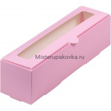 Коробка 210х55х55 мм с окном, розовая
