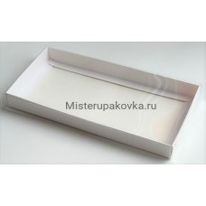 Коробка 180х90х17 мм, белая, с пластиковой крышкой