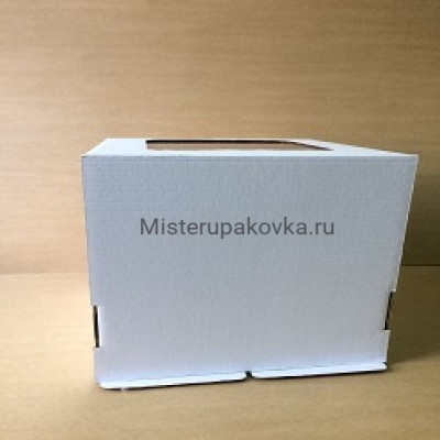 Коробка для торта 300х300х190 мм,  с окном, белая